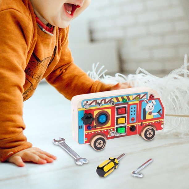 Tableau Montessori - BusyBoardCircuit™ - Autobus scolaire - Universjouet.com