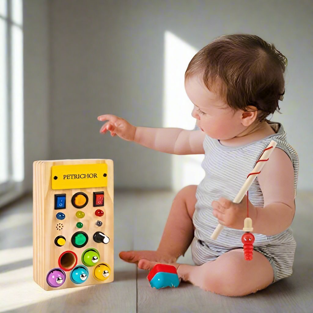 Tableau Montessori - BusyBoardCircuit™ - Pêche - Universjouet.com