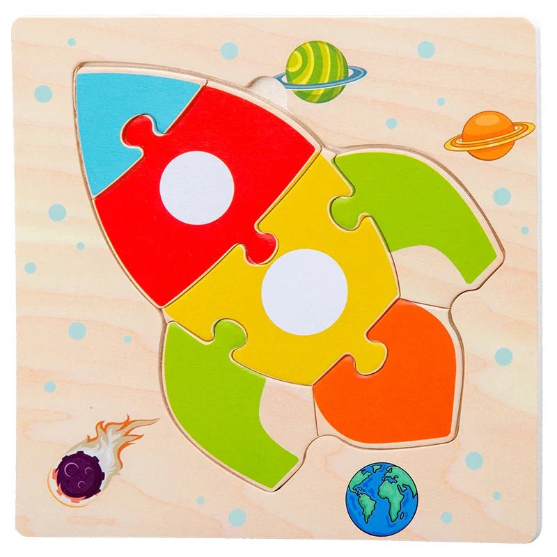 Puzzle en Bois - PuzzlePals™ - Fusée - Universjouet.com