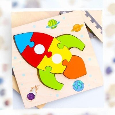 Puzzle en Bois - PuzzlePals™ - Fusée - Universjouet.com