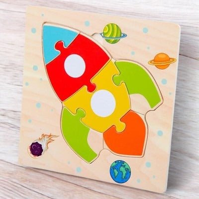 Puzzle en Bois - PuzzlePals™ - Fusée - Universjouet.com