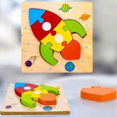 Puzzle en Bois - PuzzlePals™ - Fusée - Universjouet.com